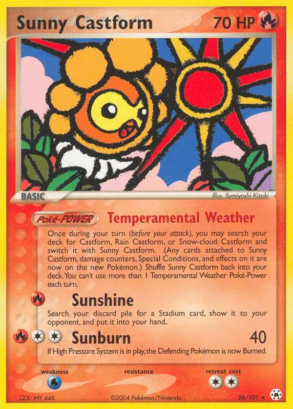 Sunny Castform Rare rarity Hidden Legends Pokémon card price — $32.36