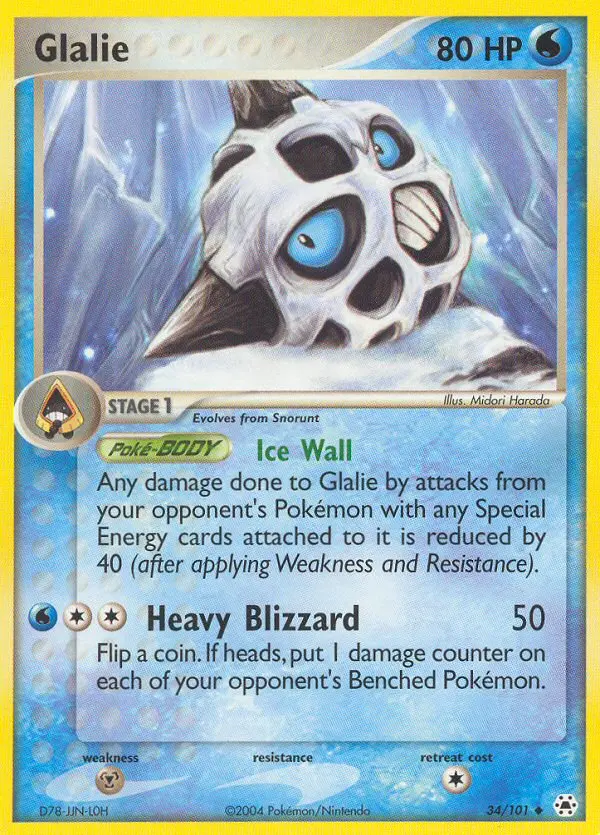 Glalie Uncommon rarity Hidden Legends Pokémon card price — $9.83