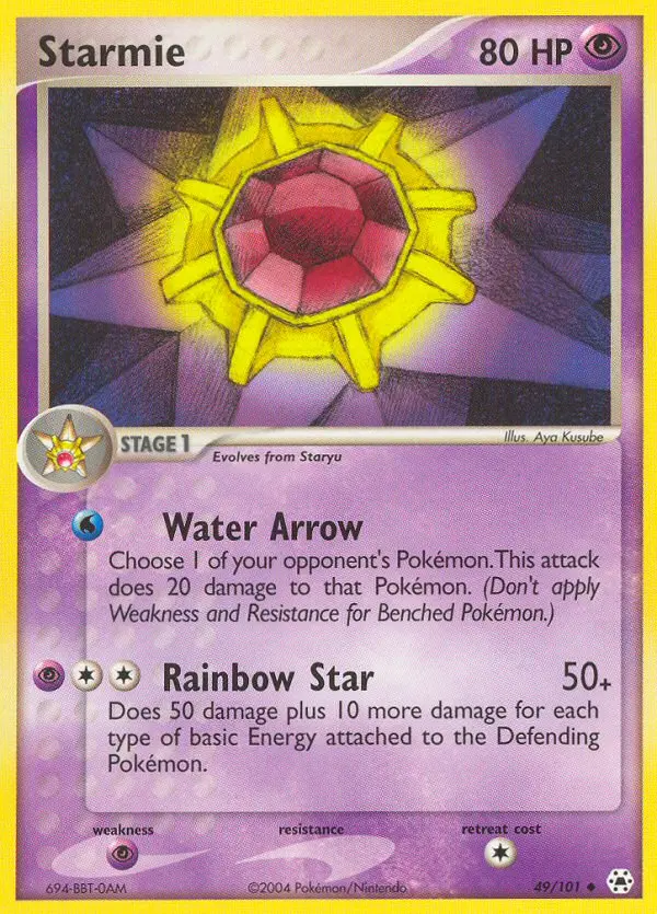 Starmie Uncommon rarity Hidden Legends Pokémon card price — $45.82