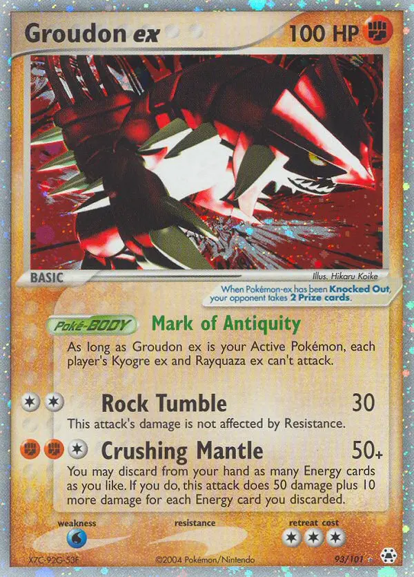 Groudon ex Rare rarity Hidden Legends Pokémon card price — $263.03