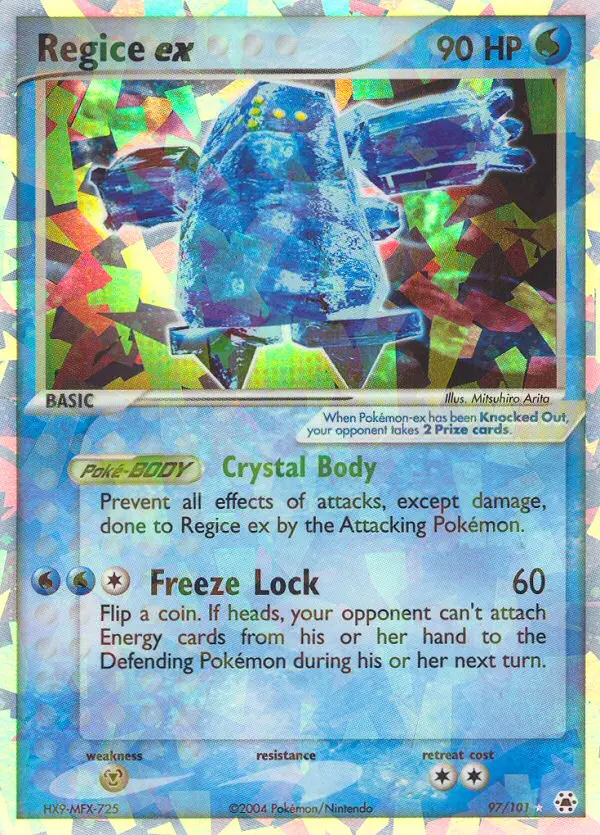 Regice ex Rare rarity Hidden Legends Pokémon card price — $145.58