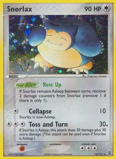 Snorlax Rare rarity FireRed & LeafGreen Pokémon card price — $192.80