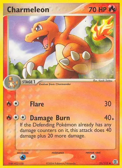Charmeleon Uncommon rarity FireRed & LeafGreen Pokémon card price — $44.14