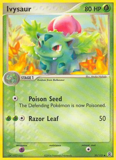 Ivysaur Uncommon rarity FireRed & LeafGreen Pokémon card price — $54.85