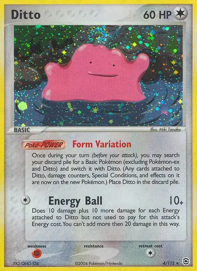 Ditto Rare rarity FireRed & LeafGreen Pokémon card price — $148.60