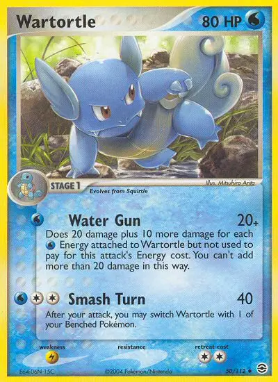 Wartortle Uncommon rarity FireRed & LeafGreen Pokémon card price — $45.52