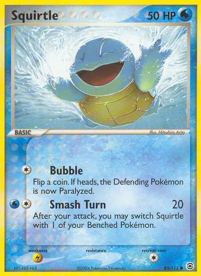 Squirtle Common rarity FireRed & LeafGreen Pokémon card price — $244.95