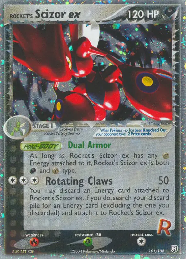 Rocket's Scizor ex Rare rarity Team Rocket Returns Pokémon card price — $600.00