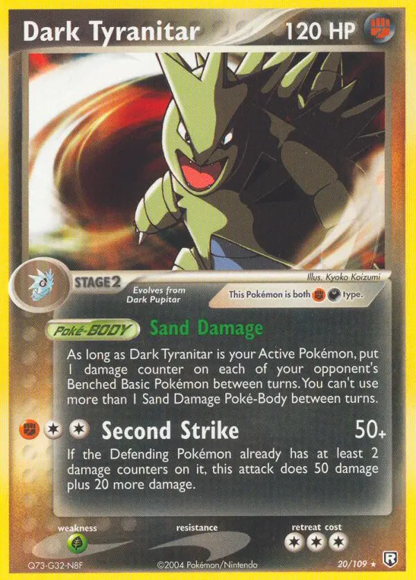 Dark Tyranitar Rare rarity Team Rocket Returns Pokémon card price — $250.00