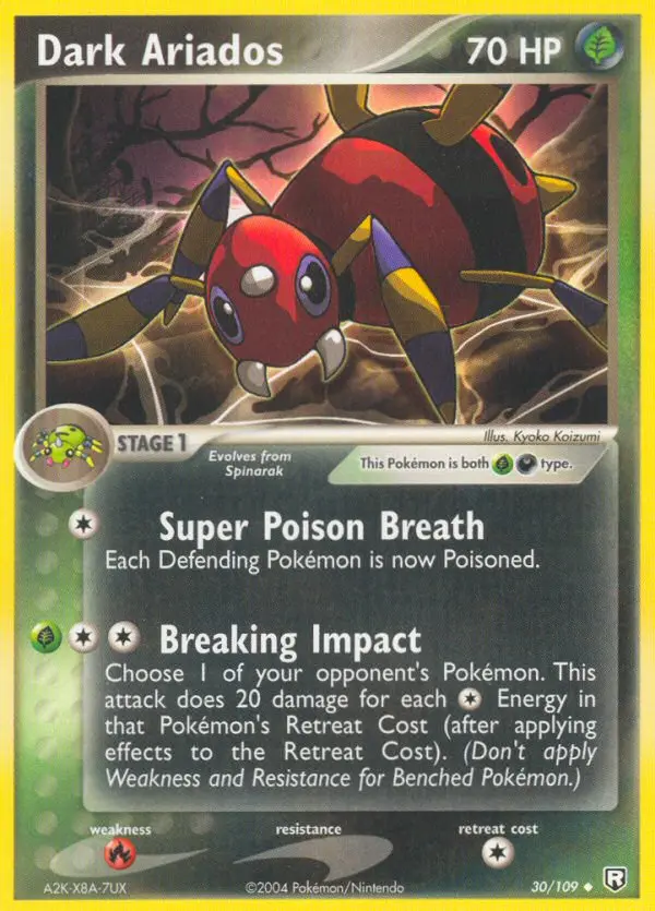 Dark Ariados Uncommon rarity Team Rocket Returns Pokémon card price — $38.61