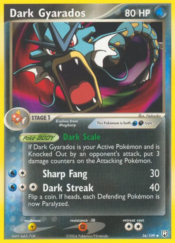Dark Gyarados Uncommon rarity Team Rocket Returns Pokémon card price — $271.64