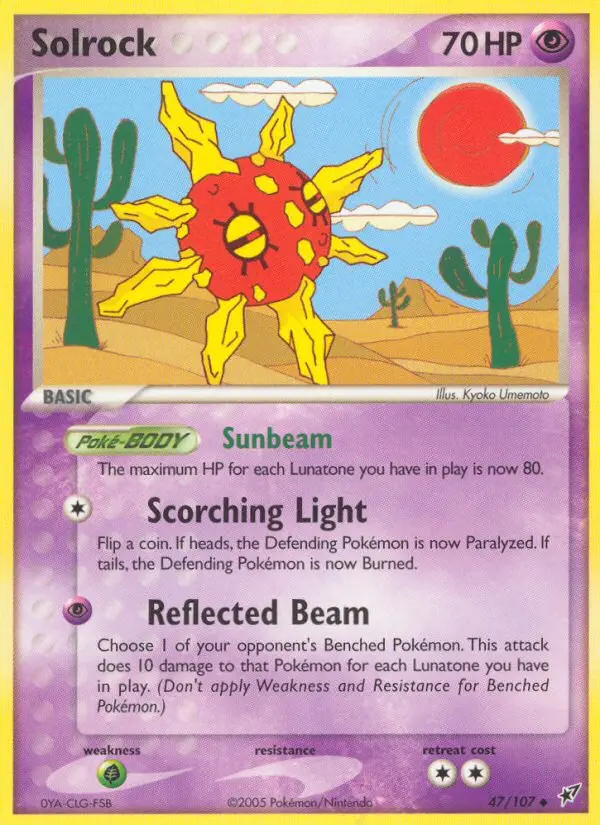 Solrock Uncommon rarity Deoxys Pokémon card price — $45.00