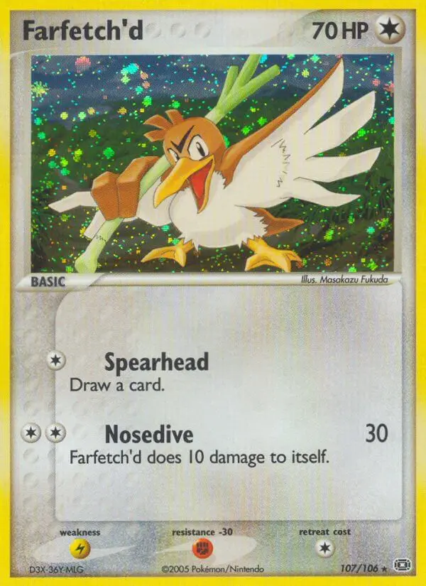 Farfetch'd Secret Rare rarity Emerald Pokémon card price — $100.00