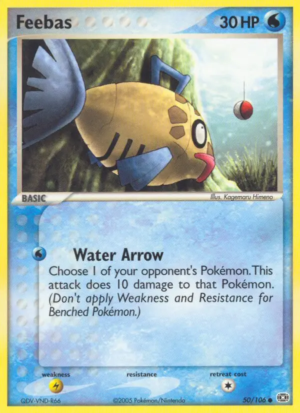 Feebas Common rarity Emerald Pokémon card price — $53.33