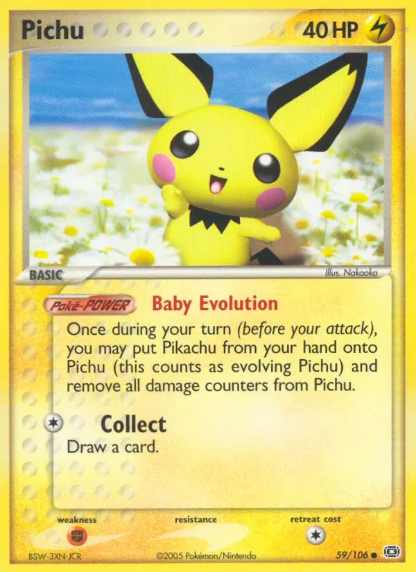 Pichu Common rarity Emerald Pokémon card price — $110.91