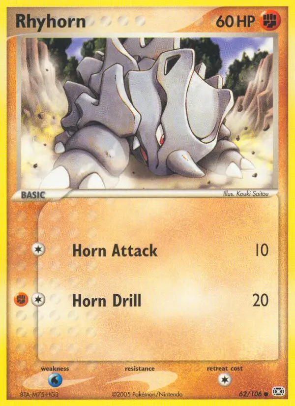 Rhyhorn Common rarity Emerald Pokémon card price — $47.47