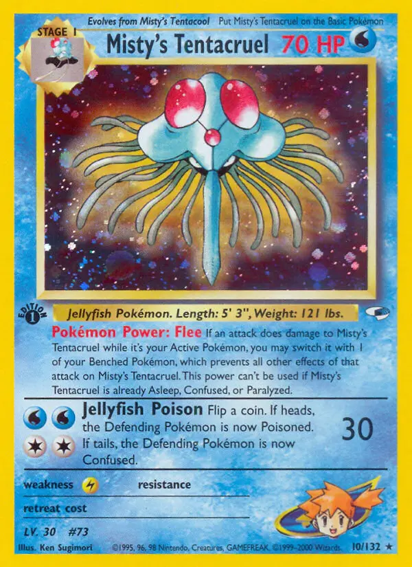 Misty's Tentacruel Holo Rare rarity Gym Heroes Pokémon card price — $90.24