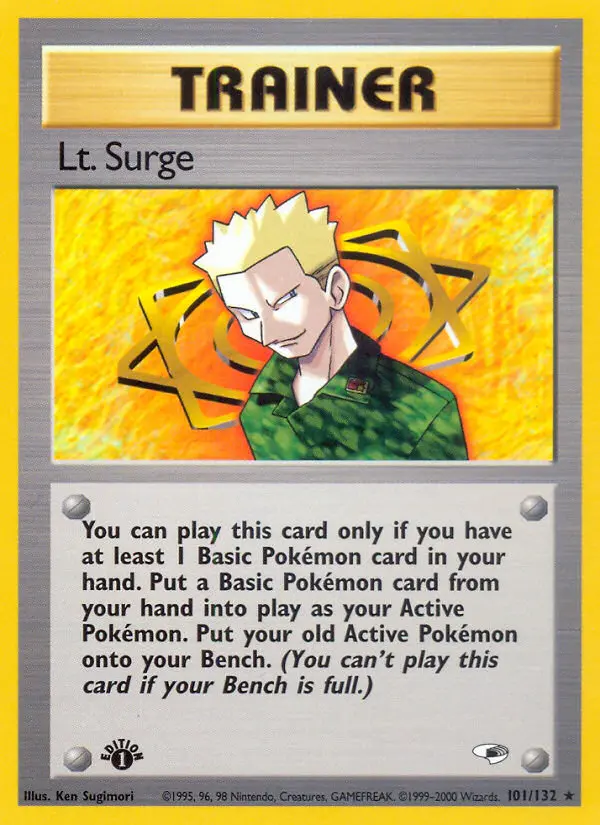 Lt. Surge Rare rarity Gym Heroes Pokémon card price — $8.36