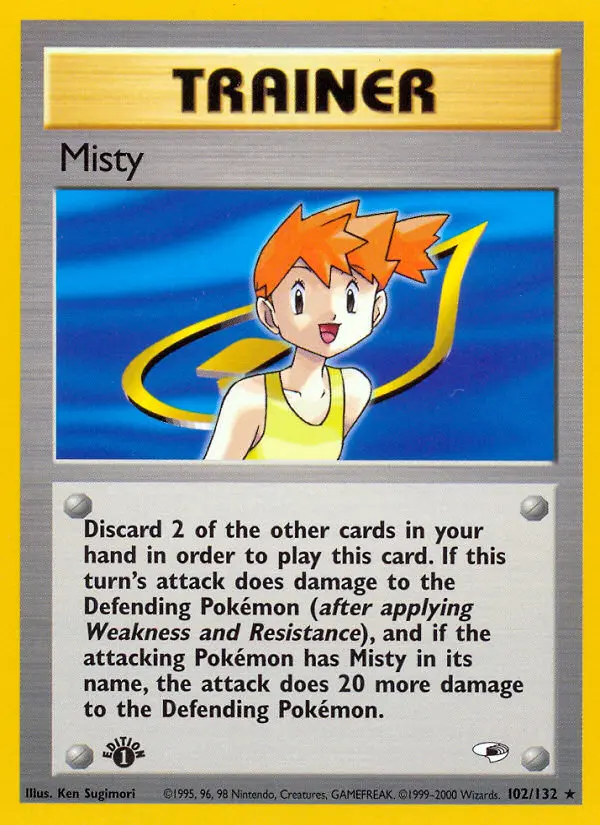 Misty Rare rarity Gym Heroes Pokémon card price — $26.36