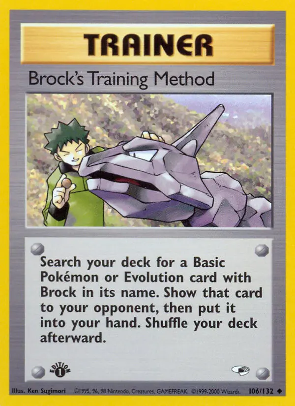 Brock's Training Method Uncommon rarity Gym Heroes Pokémon card price — $3.31