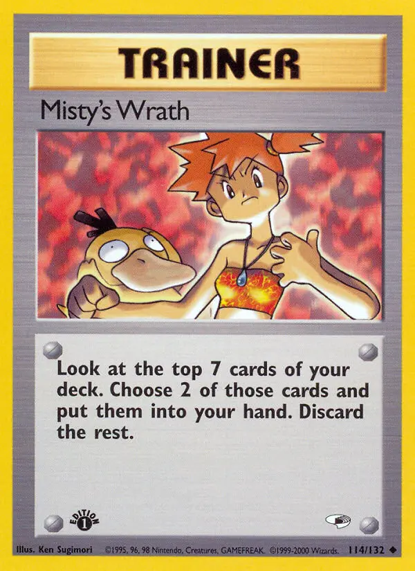 Misty's Wrath Uncommon rarity Gym Heroes Pokémon card price — $21.97