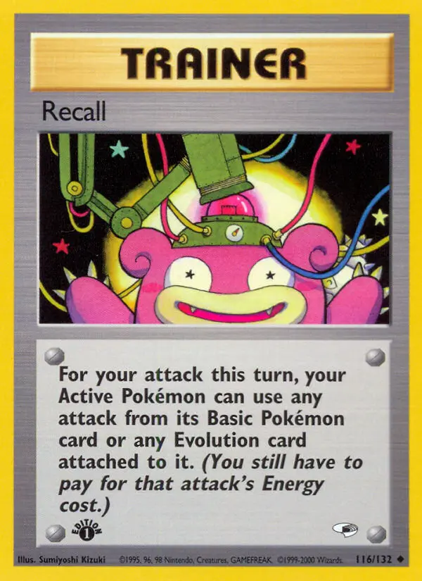 Recall Uncommon rarity Gym Heroes Pokémon card price — $15.53