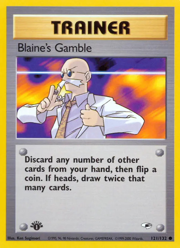 Blaine's Gamble Common rarity Gym Heroes Pokémon card price — $1.39