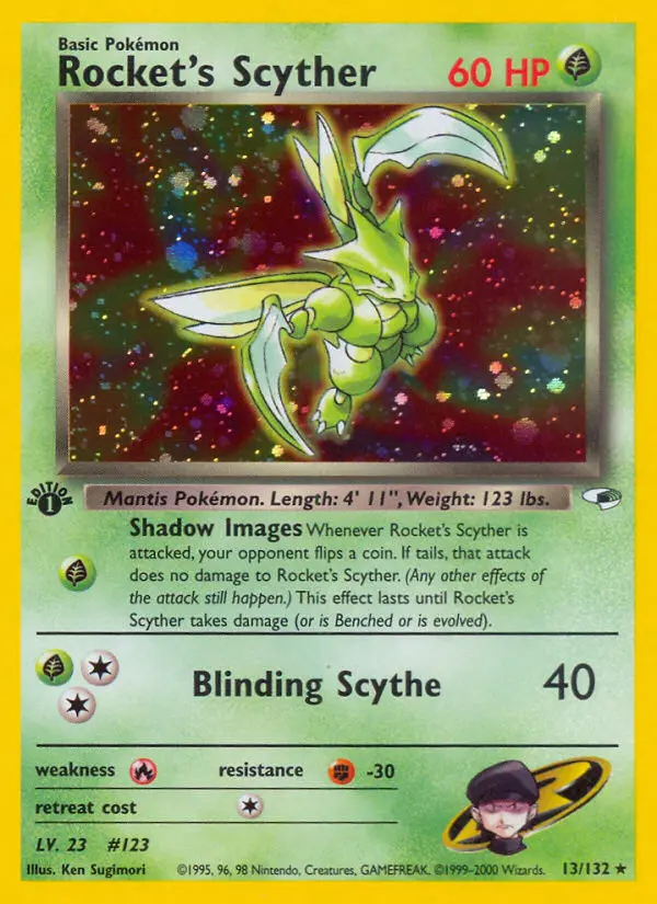 Rocket's Scyther Holo Rare rarity Gym Heroes Pokémon card price — $349.99