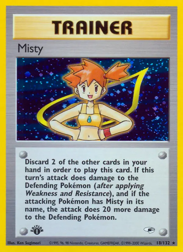Misty Holo Rare rarity Gym Heroes Pokémon card price — $169.48