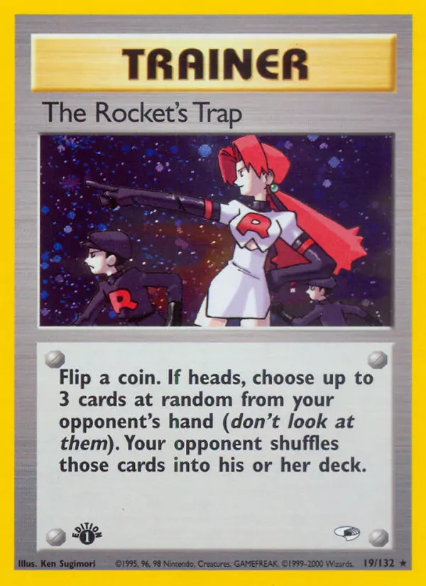 The Rocket's Trap Holo Rare rarity Gym Heroes Pokémon card price — $48.80