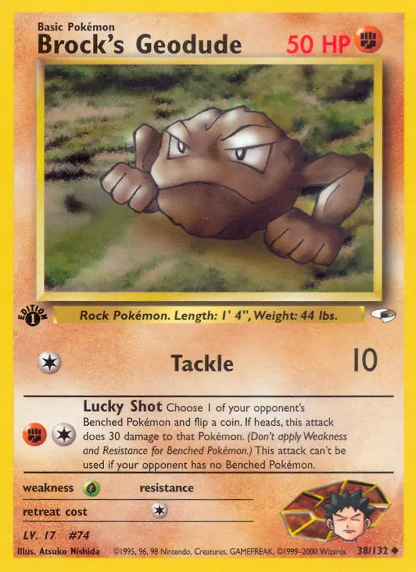 Brock's Geodude Uncommon rarity Gym Heroes Pokémon card price — $4.51