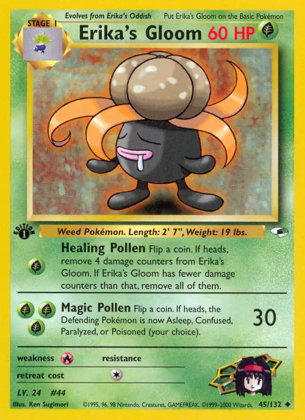 Erika's Gloom Uncommon rarity Gym Heroes Pokémon card price — $6.30