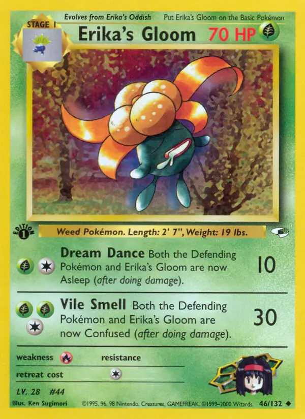 Erika's Gloom Uncommon rarity Gym Heroes Pokémon card price — $16.37