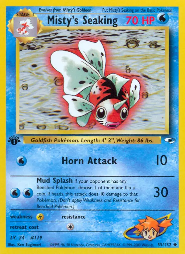Misty's Seaking Uncommon rarity Gym Heroes Pokémon card price — $5.91