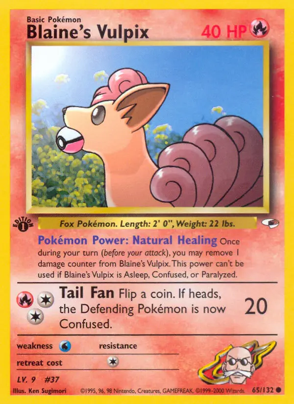 Blaine's Vulpix Common rarity Gym Heroes Pokémon card price — $7.79
