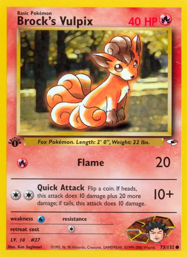 Brock's Vulpix Common rarity Gym Heroes Pokémon card price — $6.98