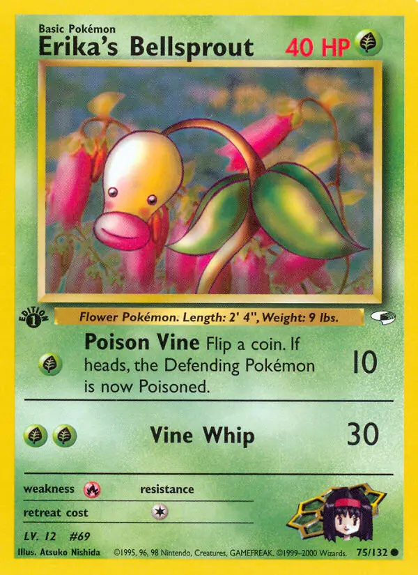 Erika's Bellsprout Common rarity Gym Heroes Pokémon card price — $2.72