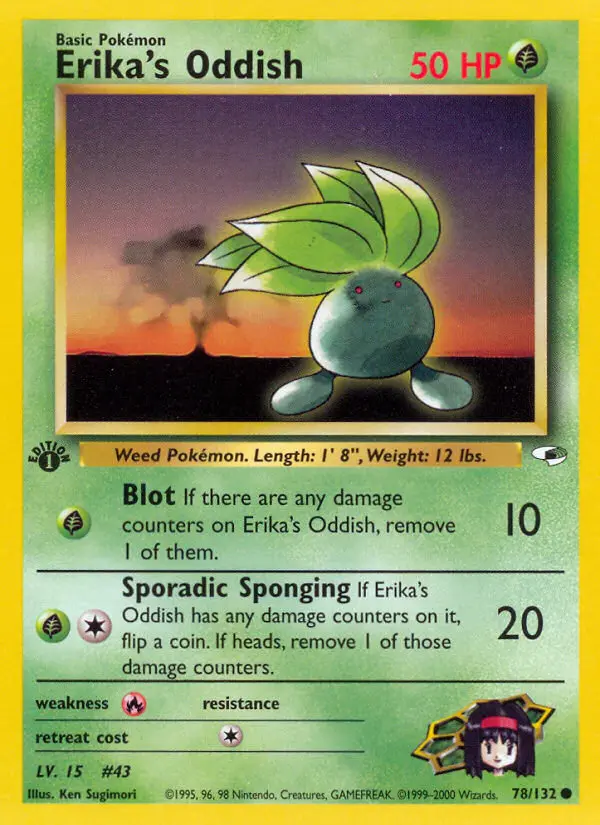 Erika's Oddish Common rarity Gym Heroes Pokémon card price — $2.70
