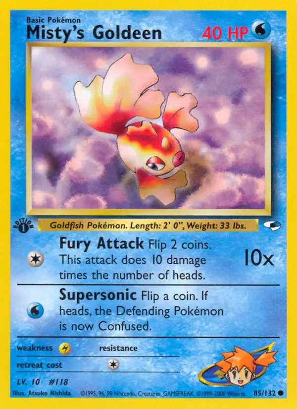 Misty's Goldeen Common rarity Gym Heroes Pokémon card price — $2.82