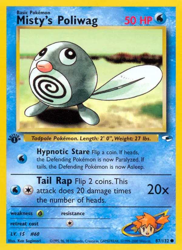 Misty's Poliwag Common rarity Gym Heroes Pokémon card price — $3.16