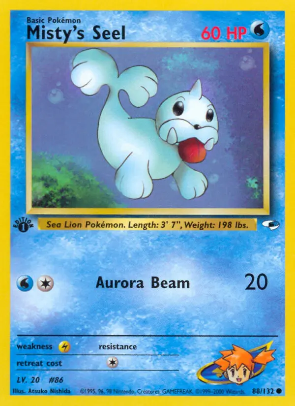 Misty's Seel Common rarity Gym Heroes Pokémon card price — $3.22