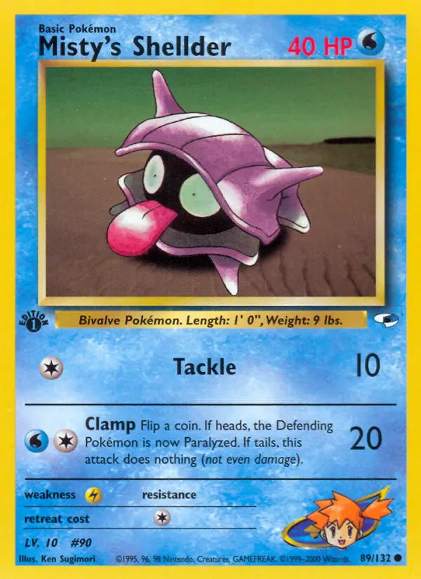 Misty's Shellder Common rarity Gym Heroes Pokémon card price — $3.10