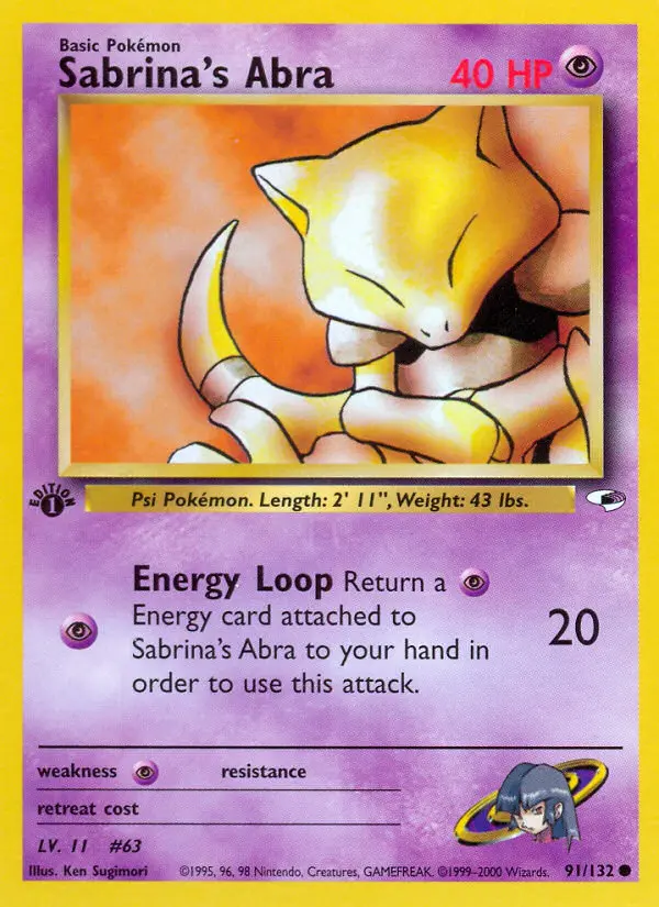 Sabrina's Abra Common rarity Gym Heroes Pokémon card price — $4.92