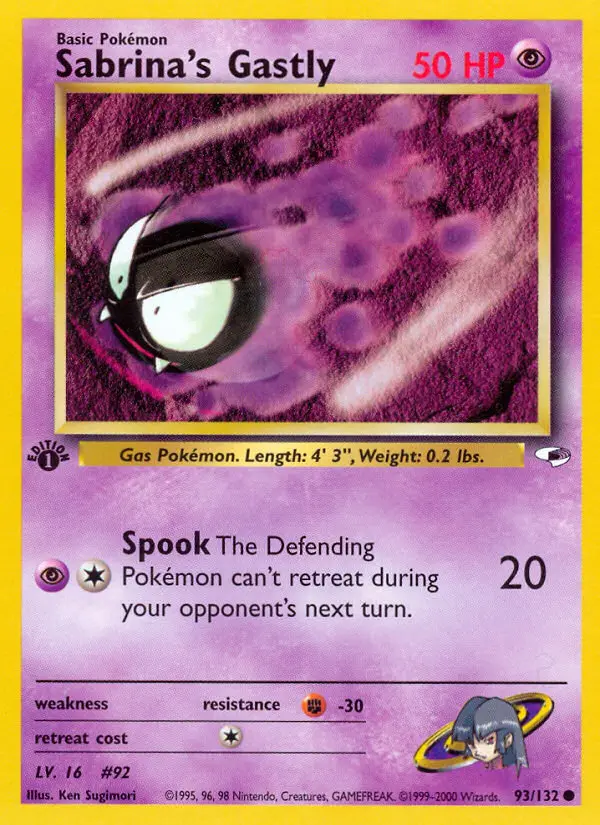 Sabrina's Gastly Common rarity Gym Heroes Pokémon card price — $12.04