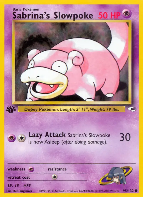 Sabrina's Slowpoke Common rarity Gym Heroes Pokémon card price — $6.07