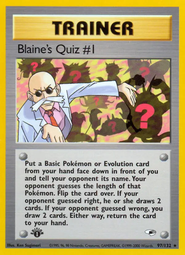 Blaine's Quiz #1 Rare rarity Gym Heroes Pokémon card price — $26.01