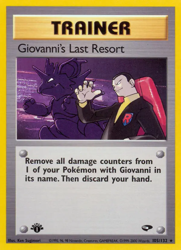 Giovanni's Last Resort Rare rarity Gym Challenge Pokémon card price — $19.26