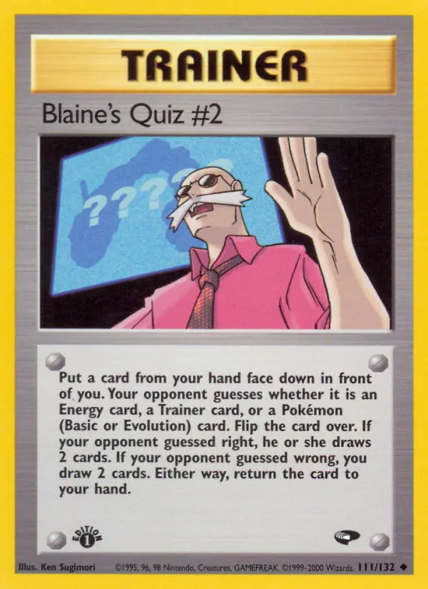 Blaine's Quiz #2 Uncommon rarity Gym Challenge Pokémon card price — $5.41