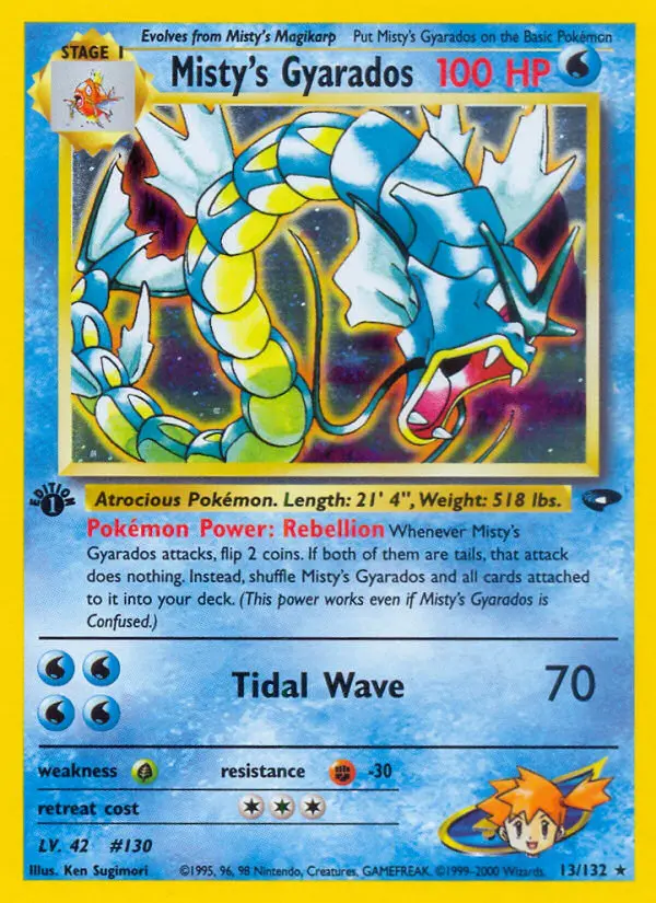 Misty's Gyarados Holo Rare rarity Gym Challenge Pokémon card price — $348.33