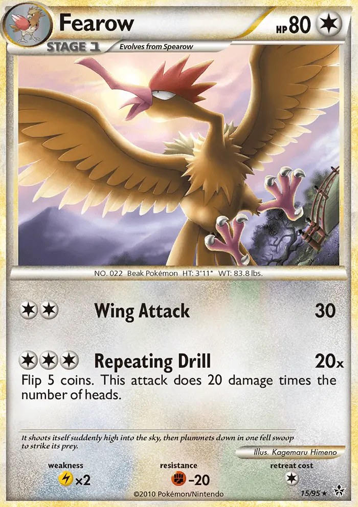 Fearow Rare rarity Unleashed Pokémon card price — $3.08